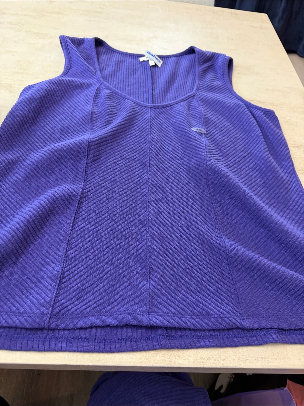Maurices Purple Ribbed Scoop Neck Tank